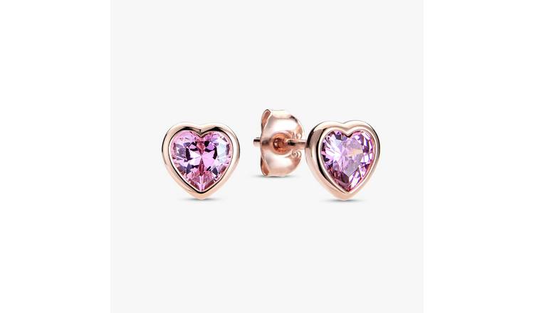 Revere Rose Gold Plated Sterling Silver Heart Stud Earrings