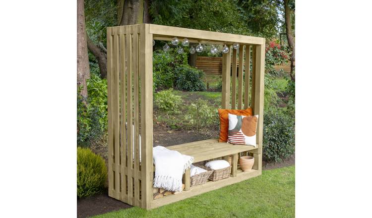 Forest Garden Amalfi 2 Seater Wooden Garden Arbour - Natural