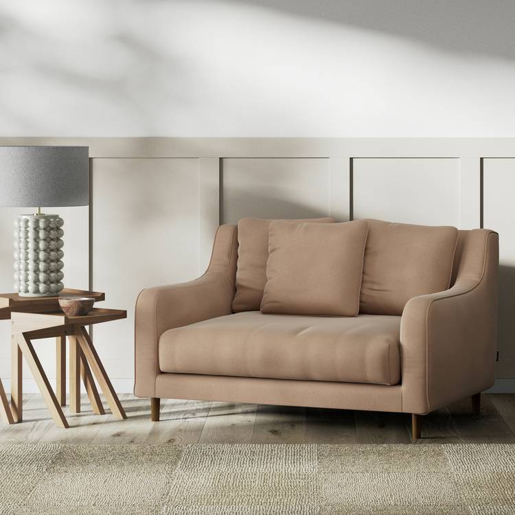 Habitat Swift Fabric Cuddle Chair - Latte - Dark Leg 0