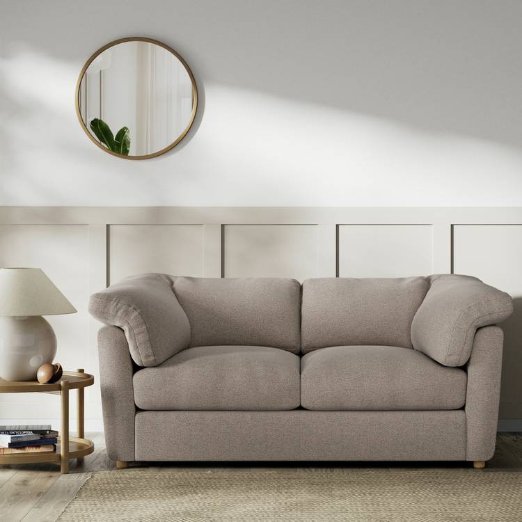 Habitat Wynn Fabric 2 Seater Sofa - Mocha - Ash Leg 0