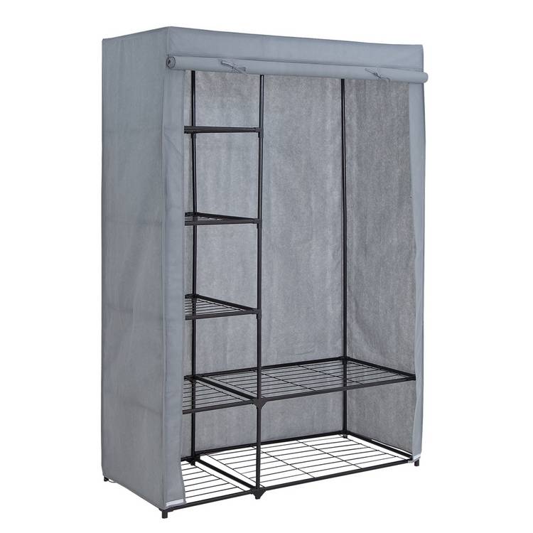 Argos Home Covered Double Wardrobe with Storage - Grey 0