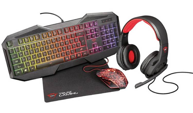 Trust GXT 788RW Keyboard Mouse Headset 4 in 1 Gaming Bundle