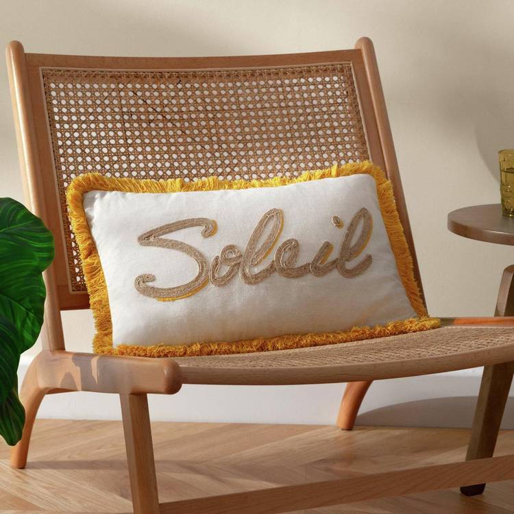 furn Soleil Woven Cushion - Yellow - 30x50cm 0