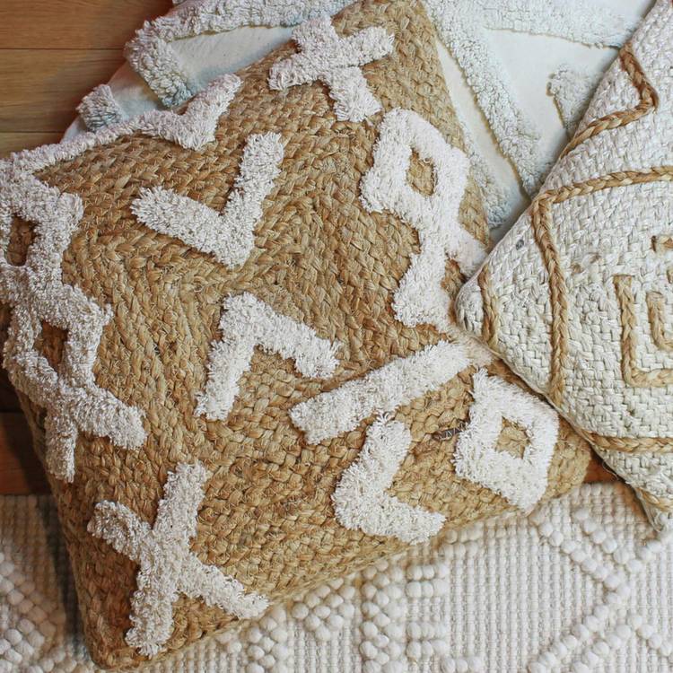 furn Camfa Jute Cushion - Natural - 45x45cm 0