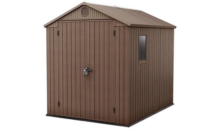 Keter Darwin Apex Garden Storage Shed 6 x 8ft - Brown