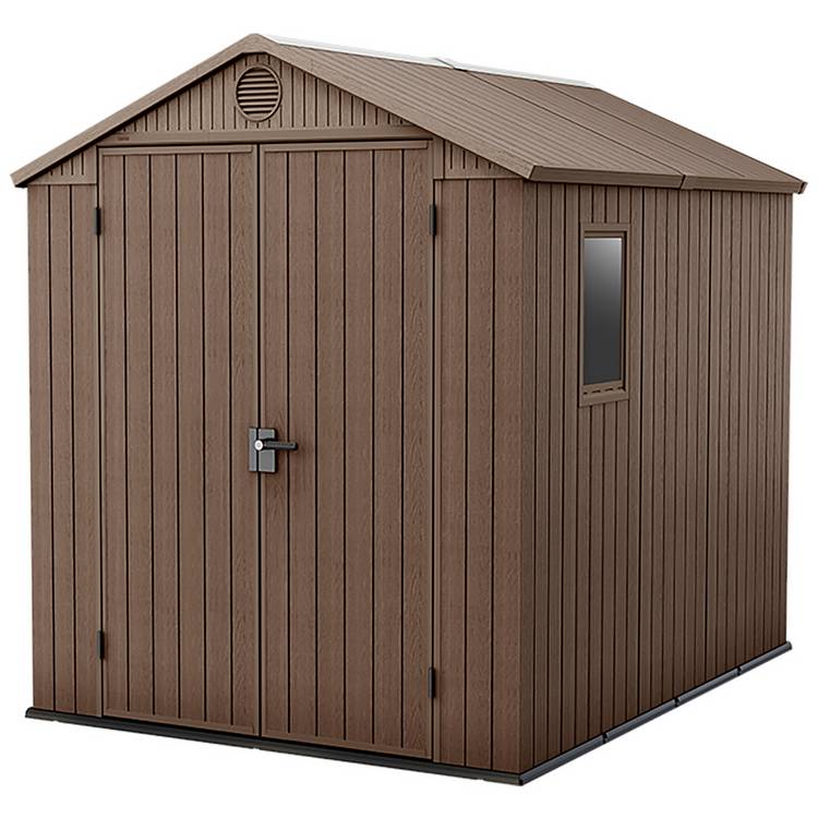 Keter Darwin Apex Garden Storage Shed 6 x 8ft - Brown 0