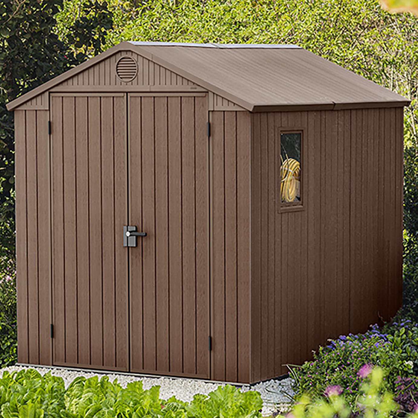 Buy Keter Darwin Apex Garden Storage Shed 6 x 8ft - Brown | Sheds