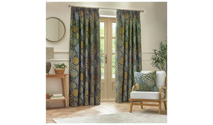 Wylder Ophelia Pencil Pleat Curtains - Blue - 168x183cm