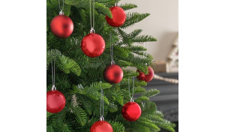 Argos Home Pack of 24 Christmas Baubles - Red