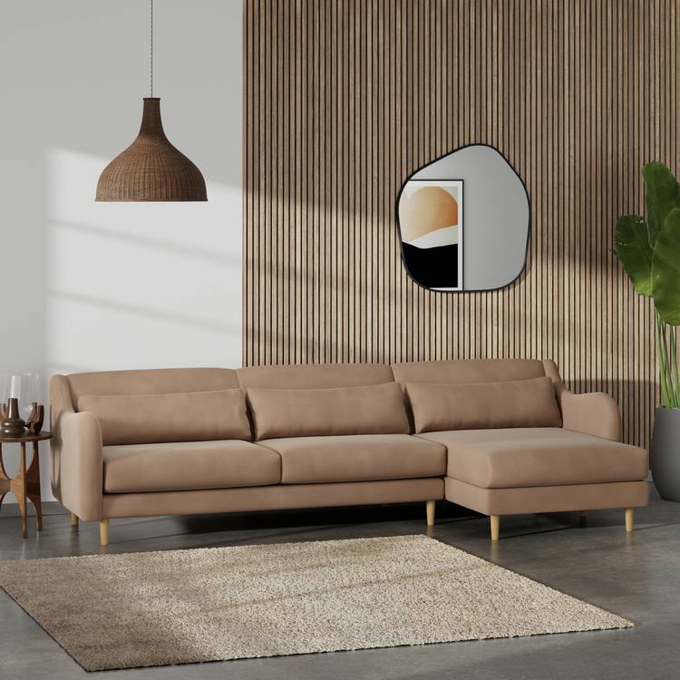 Habitat Turnmill Right Hand Corner Sofa - Latte 0