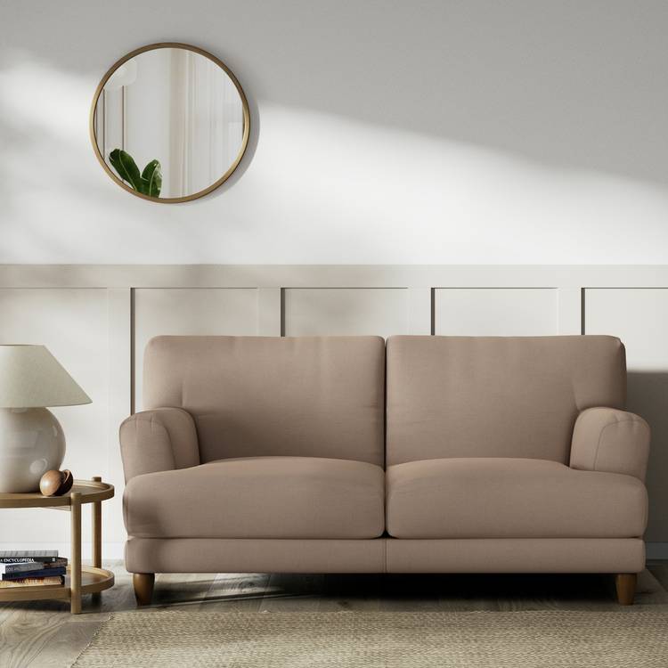 Habitat Askem Fabric 2 Seater Sofa - Biscuit - Dark Leg 0
