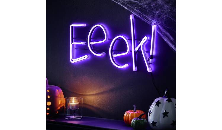 Argos Home Battery Neon Effect Eeek Sign Halloween Light