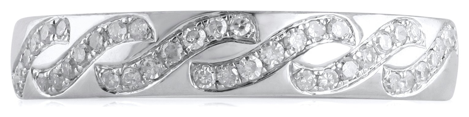 Revere 9ct White Gold 0.18ct tw Diamond Wave Band Ring Review