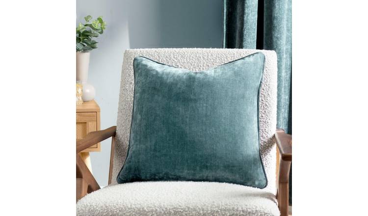 Yard Chenille Plain Piped Cushion - Marine - 50x50cm