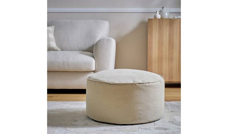 Argos Home Luca Fabric Footstool - Natural