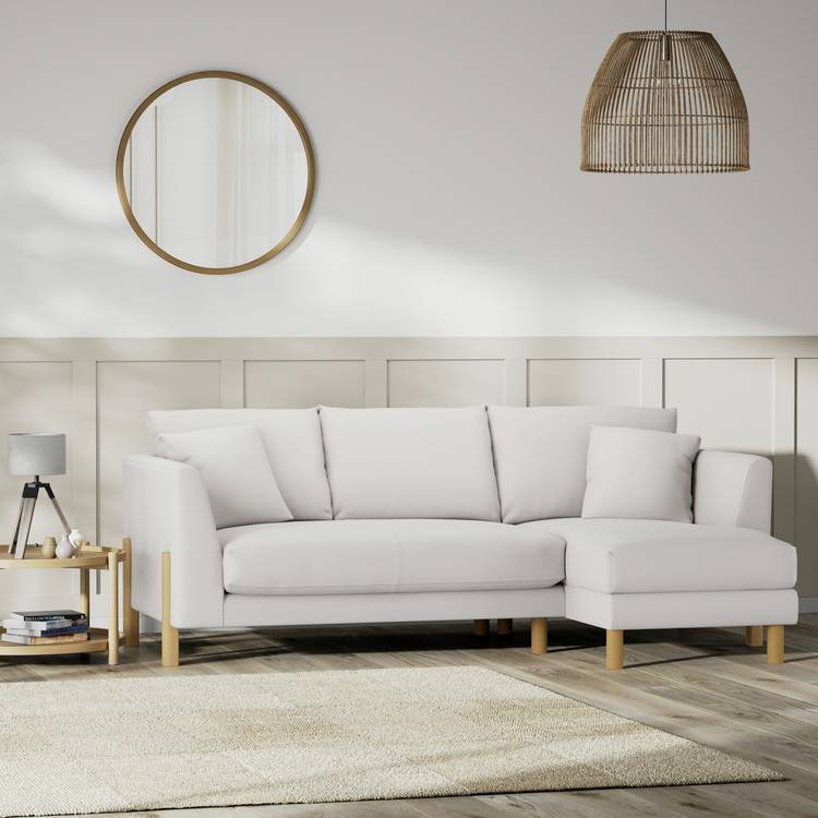 Habitat Aston Right Hand Corner Sofa - Natural - Ash Leg 0