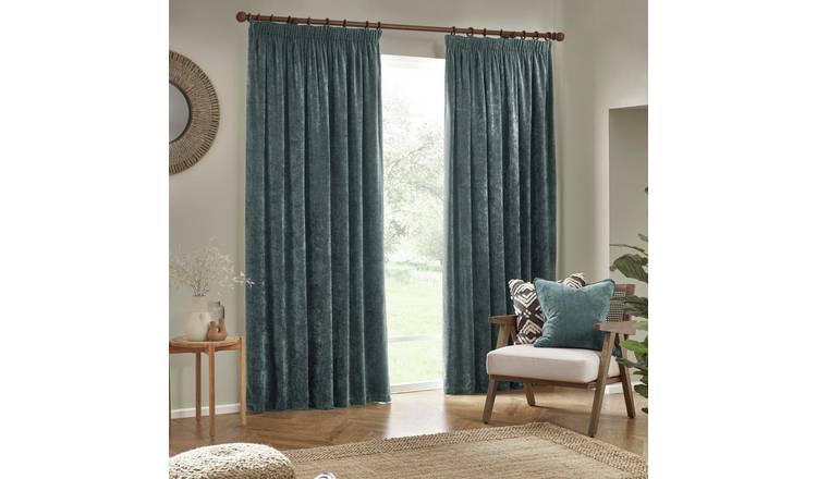 Yard Chenille Pencil Pleat Curtains - Marine - 168x183cm