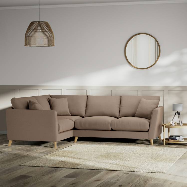 Habitat Lomond Left Hand Corner Sofa - Biscuit - Ash Leg 0