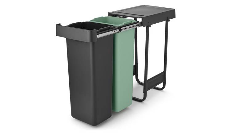 Brabantia Sort & Go 2x30 Litre Built-in Bin - Dark Grey