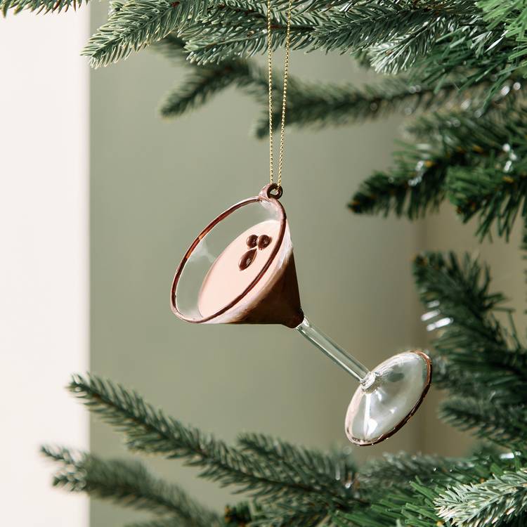 Habitat Single Espresso Martini Glass Christmas Decoration 0