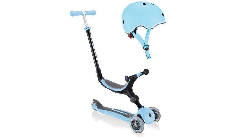 Globber Go Up 3 Wheel Scooter & Helmet Bundle - Blue