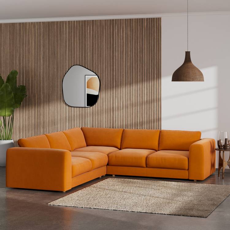 Habitat Ayr Reversible Corner Sofa - Orange 0