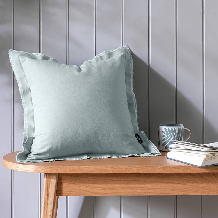 Habitat Triple Ruffle Cushion - Seafoam - 43x43cm 0