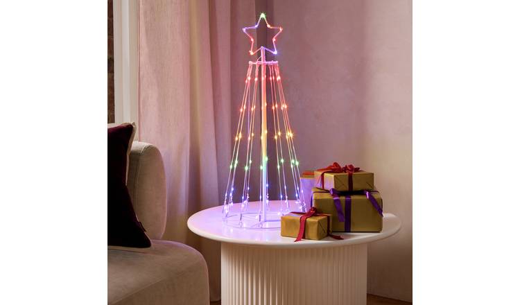 Habitat Rainbow Light Up Christmas Tree Cone 
