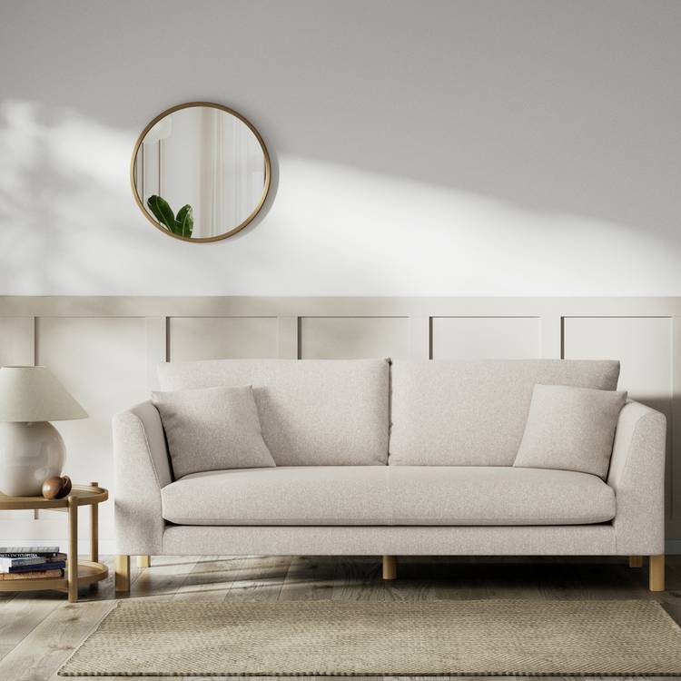 Habitat Aston Fabric 3 Seater Sofa - Natural - Ash Leg 0
