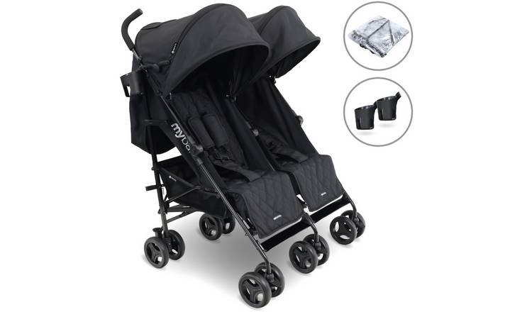 My Babiie MB12 Double Stroller - Black