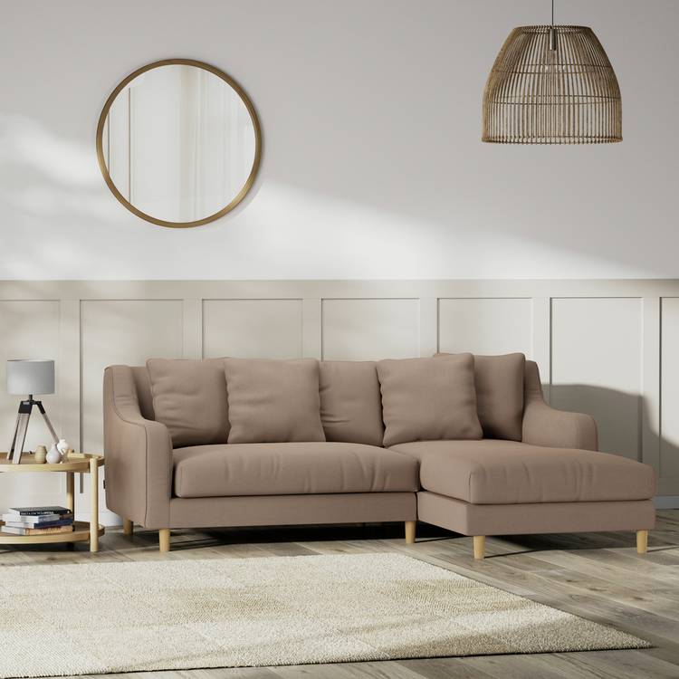 Habitat Swift Right Hand Corner Sofa - Biscuit - Ash Leg 0