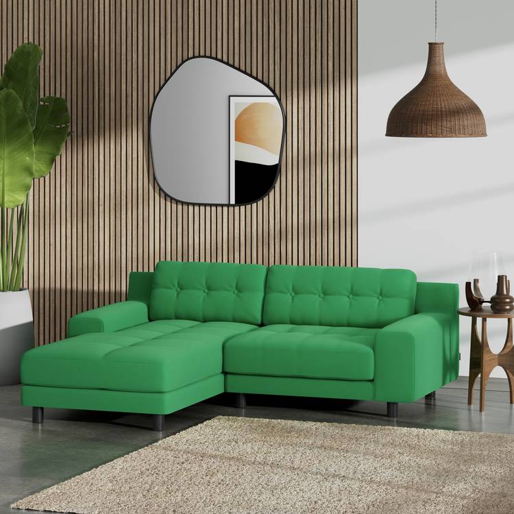 Habitat Hendricks Left Hand Corner Sofa - Emerald Green 0