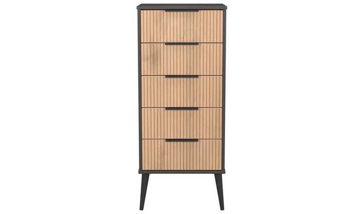Welcome Bergen 5 Drawer Tallboy - Dark Grey