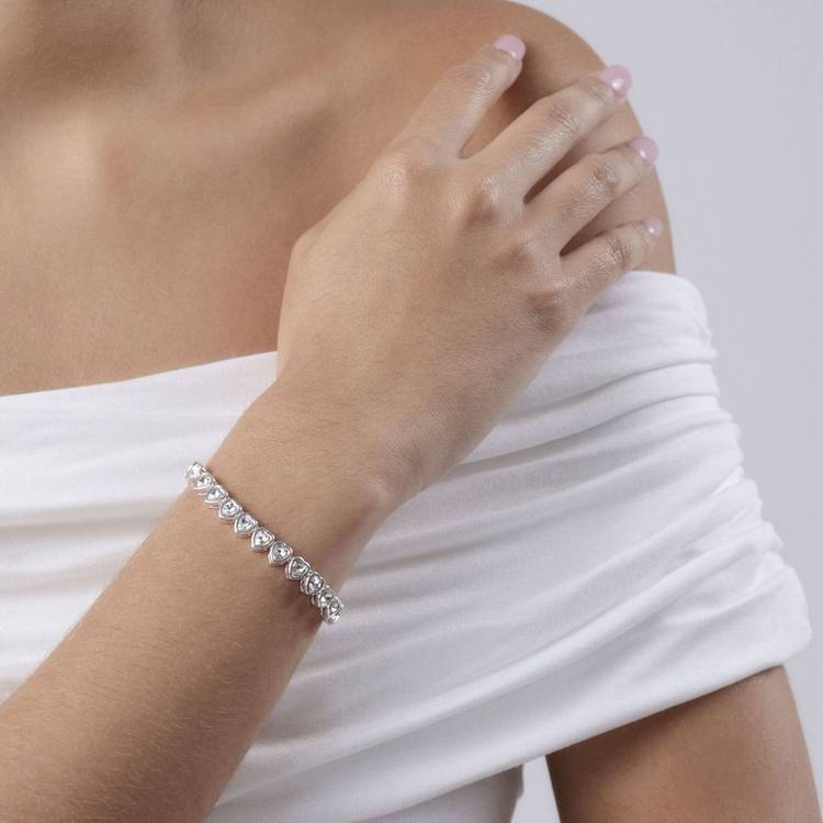 Radley Silver Plated Stone Set Heart Bracelet 0