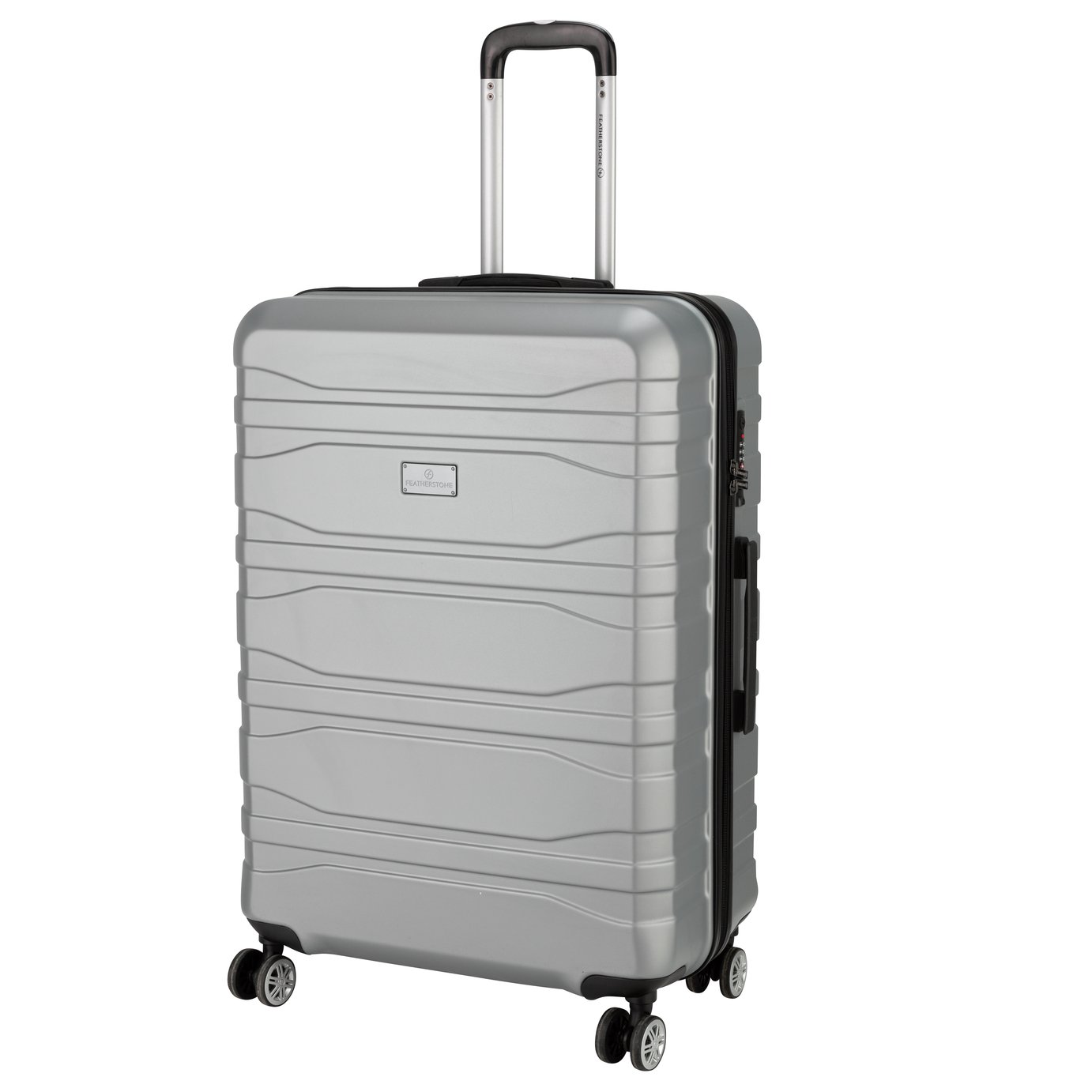 Featherstone 8 Wheel Hard Large Suitcase - Silver