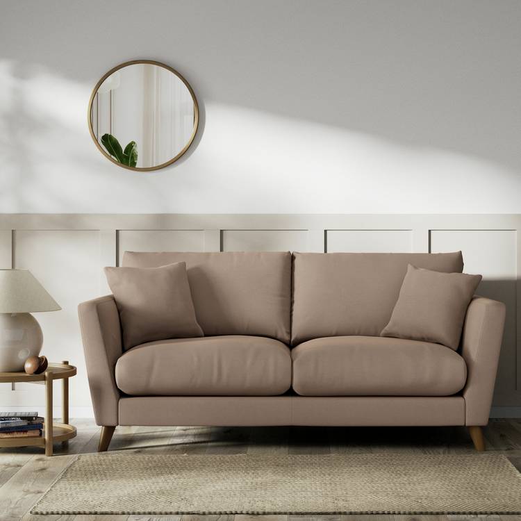 Habitat Lomond Fabric 3 Seater Sofa - Biscuit - Dark Leg 0