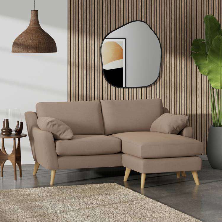 Habitat Ivor Right Hand Corner Sofa - Biscuit - Ash Leg 0