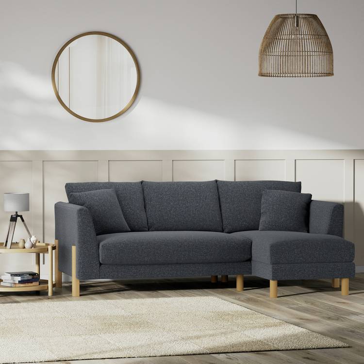Habitat Aston Right Hand Corner Sofa - Charcoal - Ash Leg 0