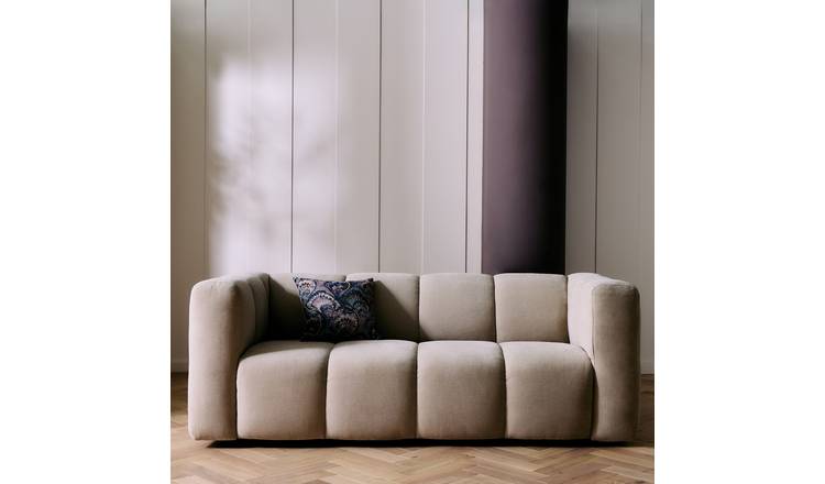 Habitat Kristen Fabric 3 Seater Sofa - Cream