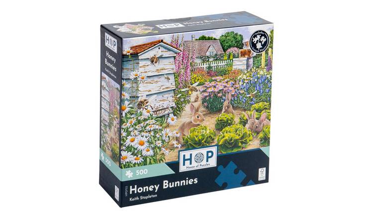 The House of Puzzles Honey Bunnies 500 Piece Jigsaw Puzzle