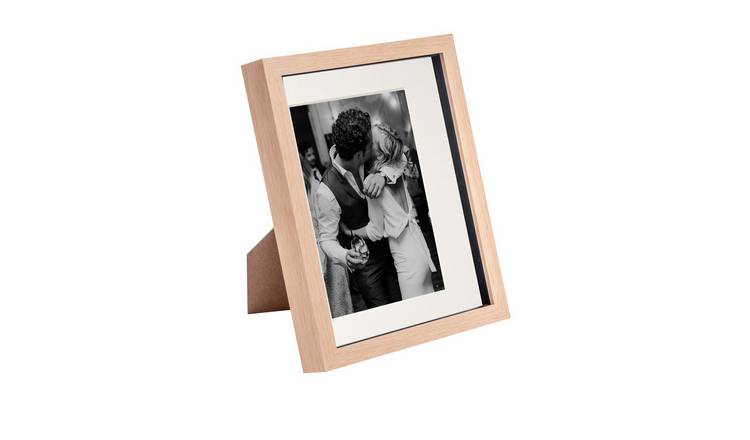Nicola Spring 3D Box Photo Frame - 8 x 10" with Mount - Light Wood