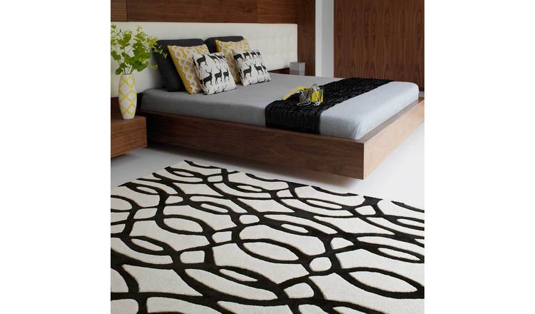 Mega Flooring White Handmade Abstract Runner - 70 x 240cm