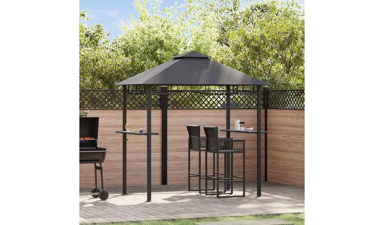 Walplus 240 x 150 x 255 cm Steel BBQ Gazebo - Anthracite