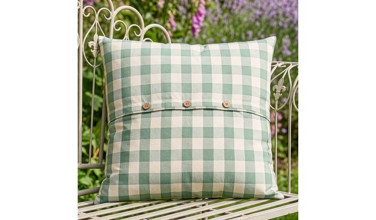 Dibor Gingham Outdoor Garden Chair Cushion - Green