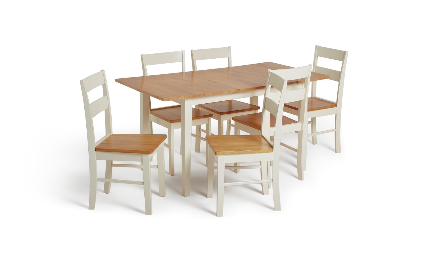Habitat Chicago Solid Wood Extending Table & 6 Chairs