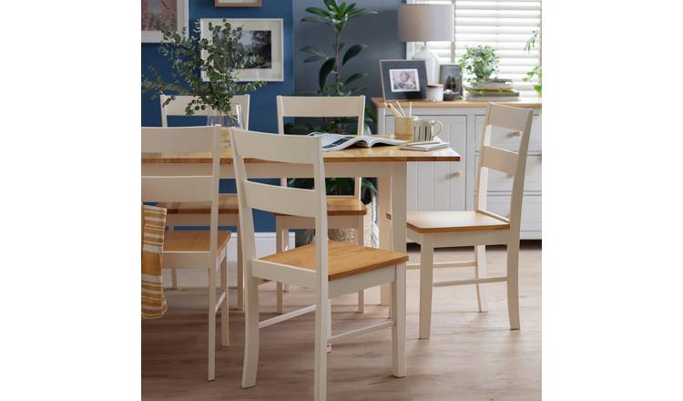 Argos Home Chicago Ext White Dining Table & 6 White Chairs