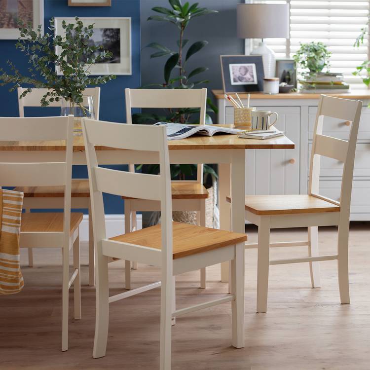 Argos Home Chicago Ext White Dining Table & 6 White Chairs 0
