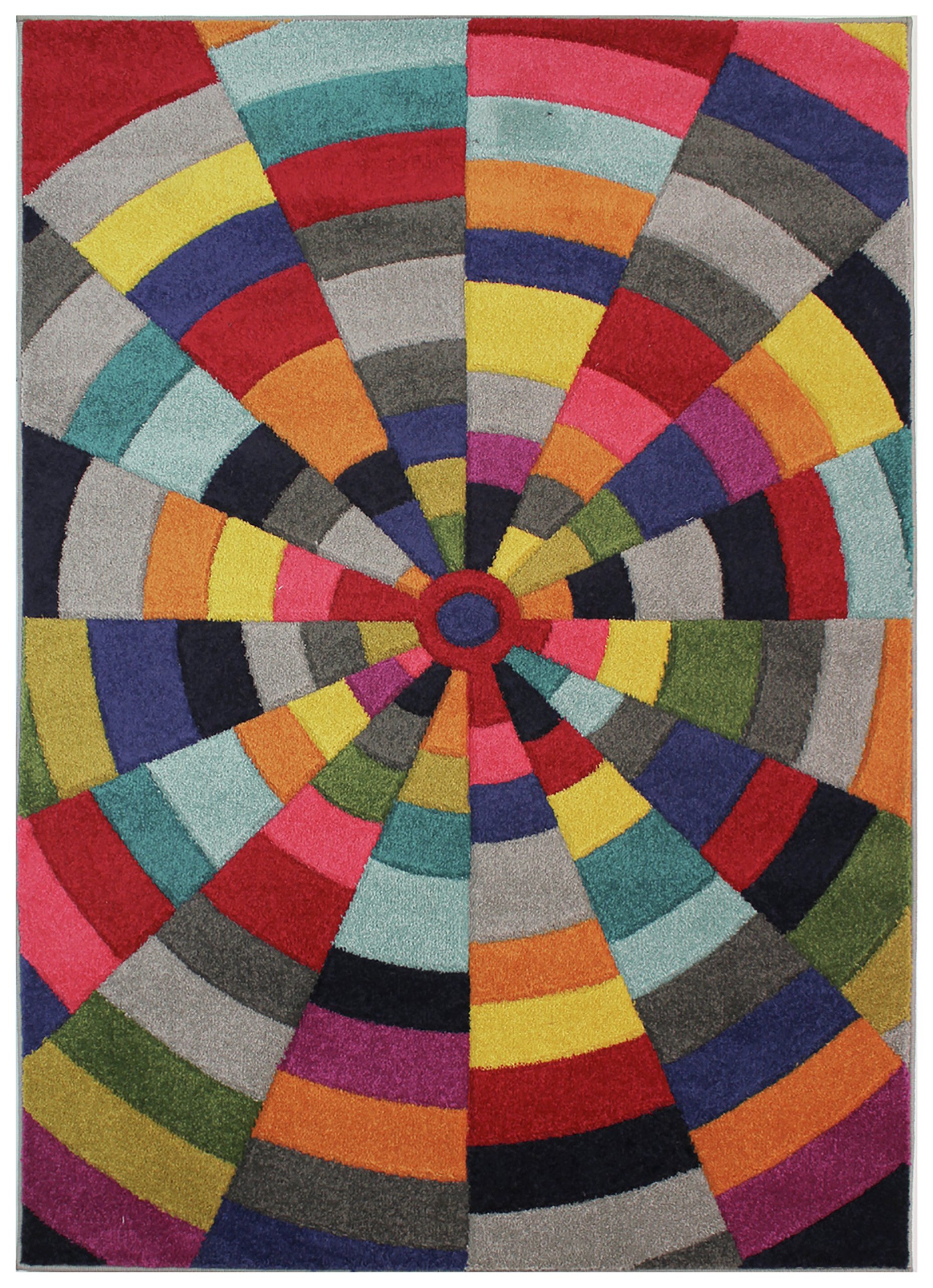 Flair Radiant Rug - 120x170cm - Multicoloured Spiral