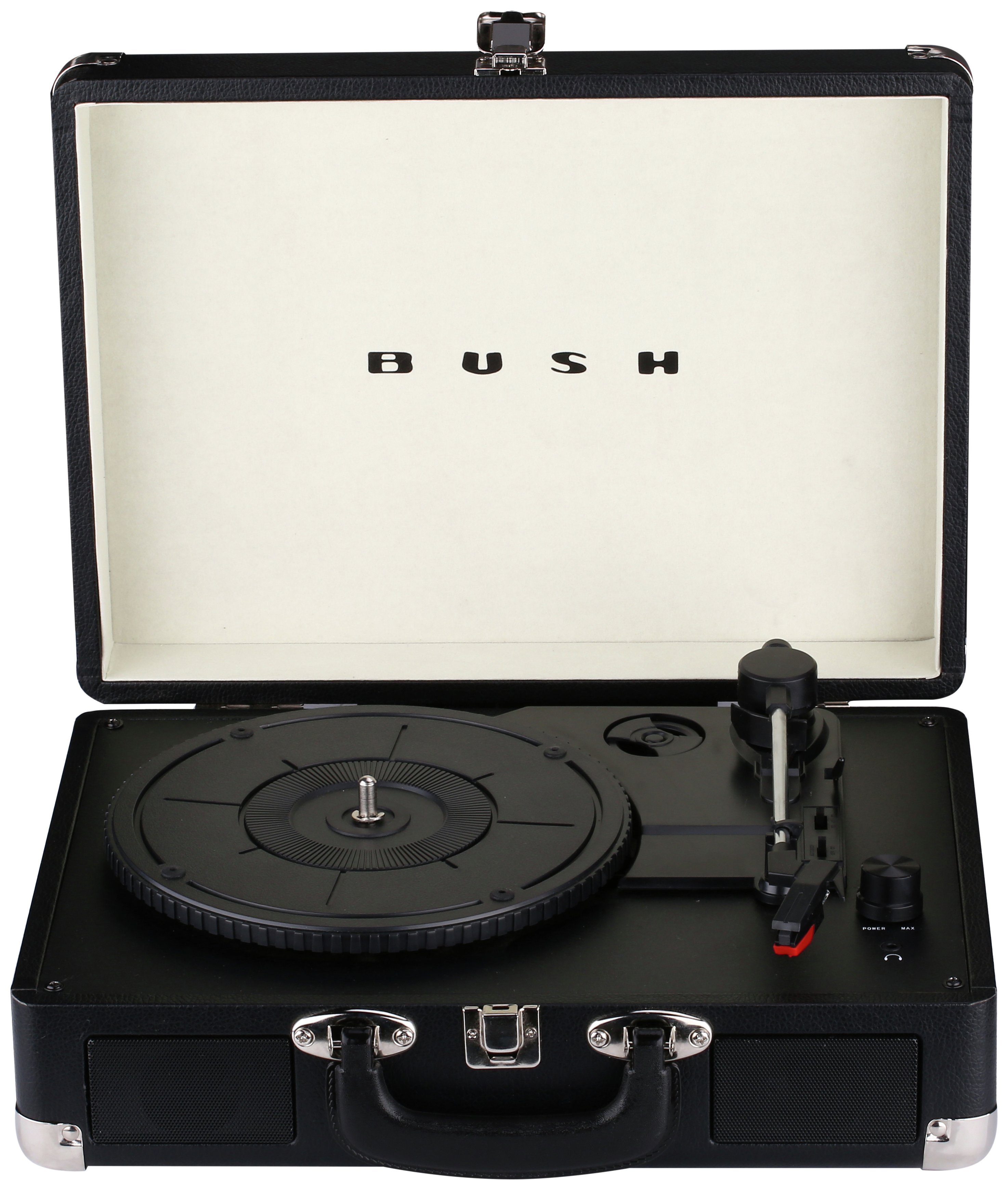 Bush Classic Retro Portable Case Record Player - Black