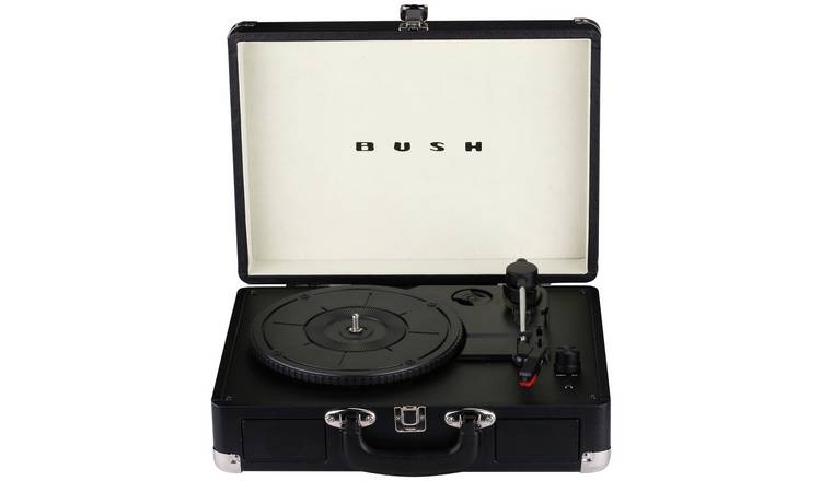 Bush Classic Retro Portable Case Record Player - Black